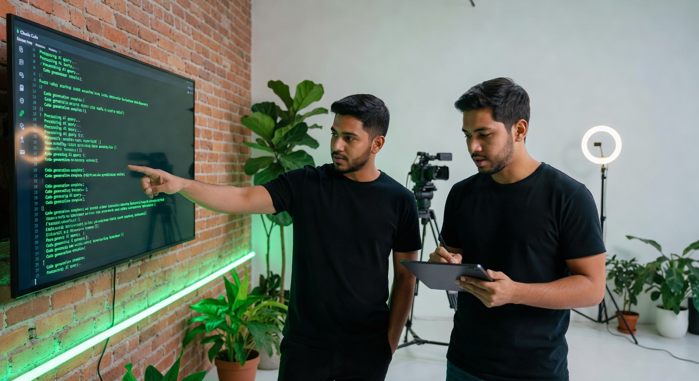 A producer walking an operator through the build